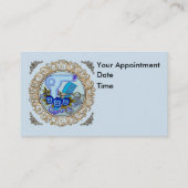 Fancy Blue Pansy Beautician Afsprakenkaartje (Achterkant)