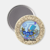 Fancy Blue Pansy Beautician Magneet (Voorkant / Achterkant)