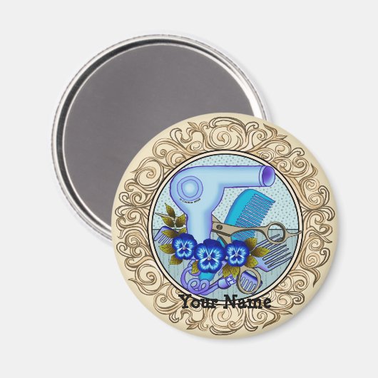 Fancy Blue Pansy Beautician Magneet (Voorkant / Achterkant)