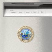 Fancy Blue Pansy Beautician Magneet (Insitu (Vaatwasser))