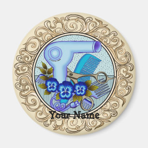 Fancy Blue Pansy Beautician Magneet