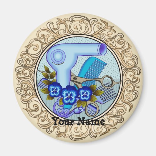 Fancy Blue Pansy Beautician Magneet (Voorkant)