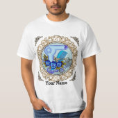 Fancy Blue Pansy Beautician T-Shirt (Voorkant)