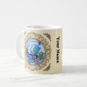 Fancy Blue Pansy Schoonheidsspecialiste mok (Voorkant links)
