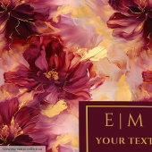 Fancy Blush Bourgogne Goud Bloemen Custom Gooi Fleece Deken