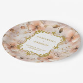Fancy Blush Gold Trouwpapier Borden Papieren Bordje (Gekanteld)