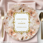 Fancy Blush Gold Trouwpapier Borden Papieren Bordje