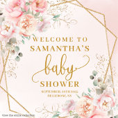Fancy blush roze gouden baby shower foto booth wandkleed