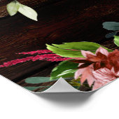 Fancy Blush Rustige wood Gold-kalligrafie Welkom Poster (Hoek)