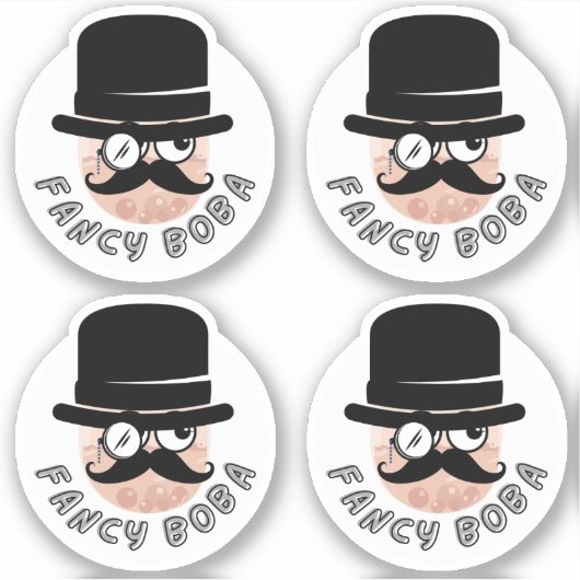 Fancy Boba-verpakking van 4 Sticker (Voorkant)