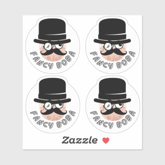 Fancy Boba-verpakking van 4 Sticker (Vel)