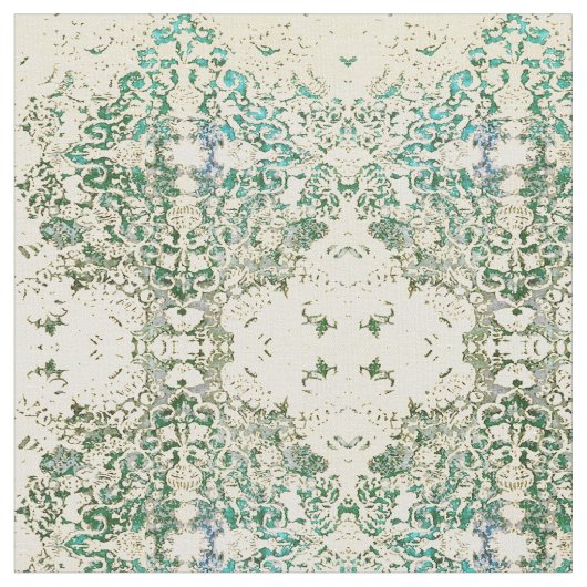 Fancy Boho  groen blok Bohemian Fabric Stof (Close Up)