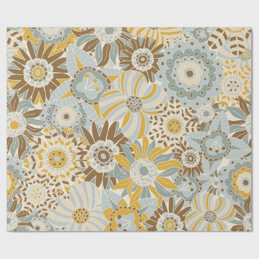 Fancy Bold Flowers Cadeaupapier (Vlak)