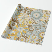 Fancy Bold Flowers Cadeaupapier (Uitgerold)