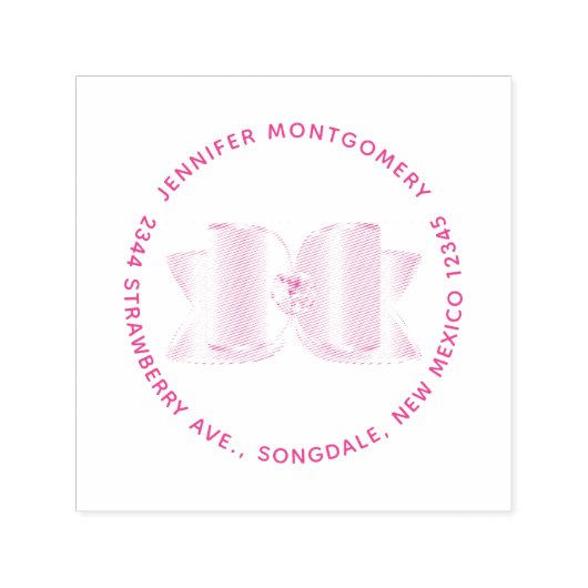 Fancy boog met een centrum edelsteen adres  zelfinktende stempel (Design)