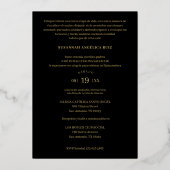 Fancy Botanisch ovaal Lijst Spaans Quinceañera Folie Uitnodiging (Achterkant)