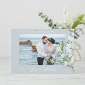 Fancy botanische filialen Fotobruiloft Bedankkaart (Staand voorkant)