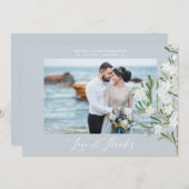 Fancy botanische filialen Fotobruiloft Bedankkaart (Voorkant / Achterkant)