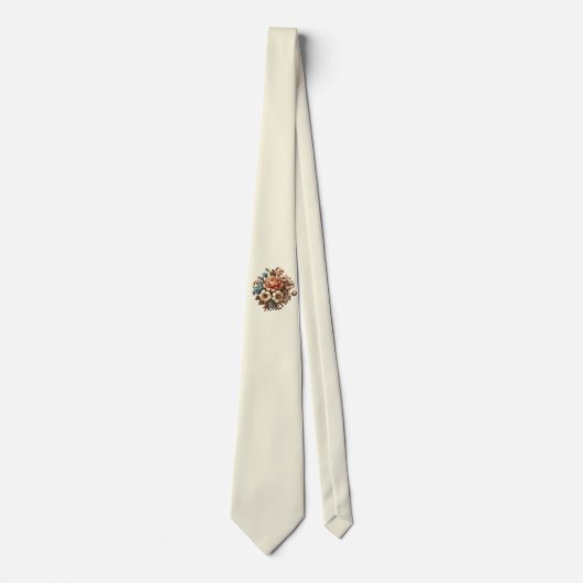 Fancy botercrème bloemenboeket stropdas (Voorkant)