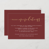 Fancy Bourgogne en goudweddenschappen Kaarten (Voorkant / Achterkant)