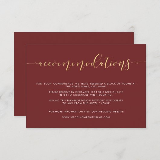 Fancy Bourgogne en goudweddenschappen Kaarten (Voorkant / Achterkant)