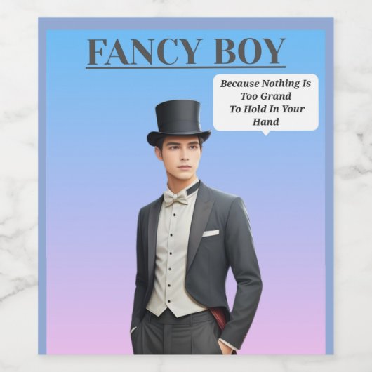 FANCY BOY WIJN ETIKET (Enkel label)