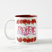 Fancy bride (1) Roos Rijen Tweekleurige Koffiemok (Links)