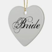 Fancy bride op grijs keramisch ornament (Links)
