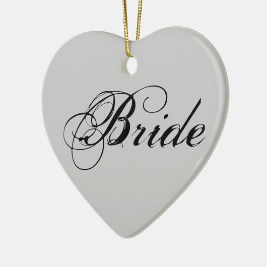 Fancy bride op grijs keramisch ornament (Links)