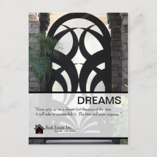 Fancy briefkaart voor onroerend goed van deur