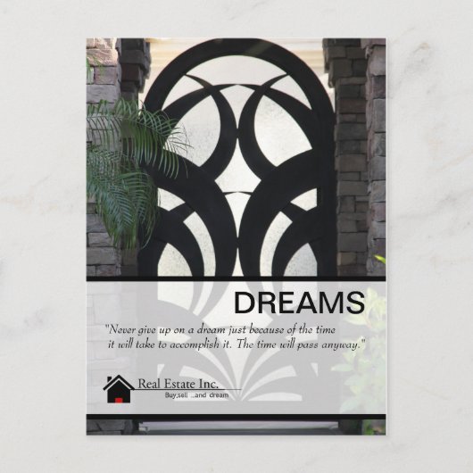 Fancy briefkaart voor onroerend goed van deur (Voorkant)