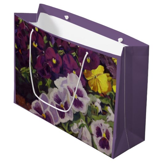 Fancy Broek Pansies Kleurrijke Bloemen Groot Cadeauzakje (Voorkant Gekanteld)