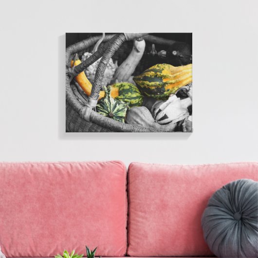 Fancy bronnen in warme mandje gedeeltelijke kleure canvas afdruk (Insitu (Woonkamer))