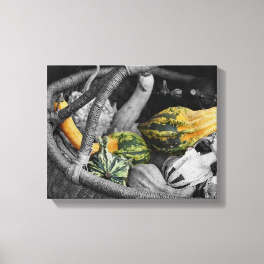 Fancy bronnen in warme mandje gedeeltelijke kleure canvas afdruk (Voorkant)