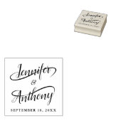 Fancy Bruiloft Handgeschreven Swash Kalligrafie Rubberstempel (Gestempeld)
