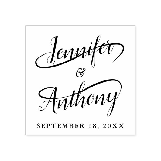 Fancy Bruiloft Handgeschreven Swash Kalligrafie Rubberstempel (Afrduk)