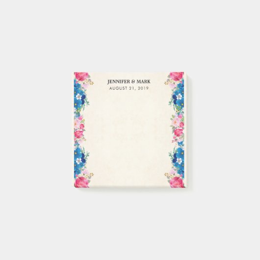 Fancy bruiloft met roze en blauwe Lijst Post-it® Notes (Voorkant)