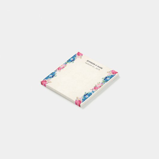 Fancy bruiloft met roze en blauwe Lijst Post-it® Notes (Schuin)