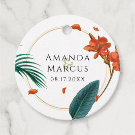 Fancy bruiloft tropische bloemen bedankjes labels