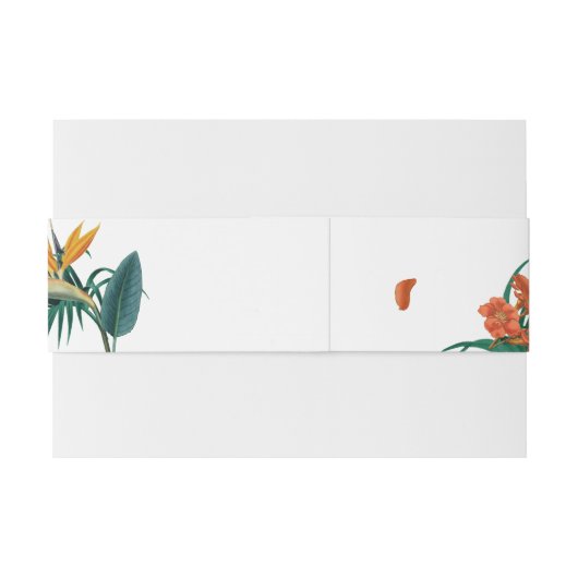 Fancy bruiloft tropische bloemen uitnodigingen wikkel (Achterkant Voorbeeld)