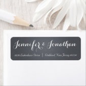 FANCY BRUILOFT TYPOGRAFIE DONKER LINNEN ETIKET (Insitu)