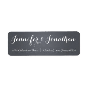 FANCY BRUILOFT TYPOGRAFIE DONKER LINNEN ETIKET