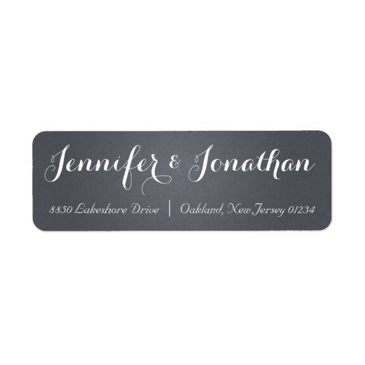 FANCY BRUILOFT TYPOGRAFIE DONKER LINNEN ETIKET (Voorkant)