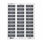 FANCY BRUILOFT TYPOGRAFIE DONKER LINNEN ETIKET (Full Sheet)