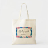 Fancy bruiloft voor roze en blauwe Lijst Tote Bag (Voorkant)