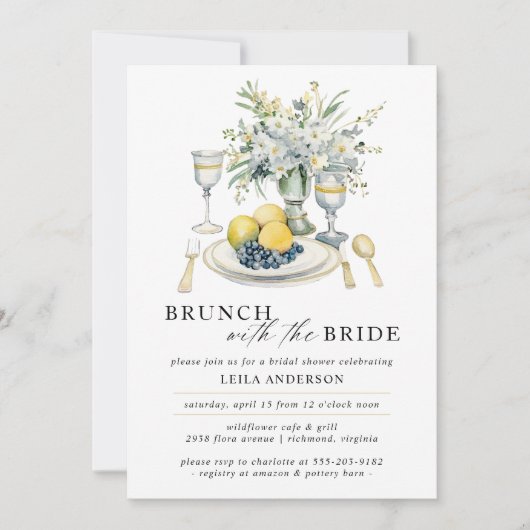 Fancy brunch | Modern Waterverf Vrijgezellenfeest Kaart (Voorkant)