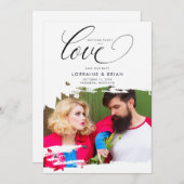 Fancy Brushstroke Photo Sophisticated Wedding Save The Date (Voorkant / Achterkant)