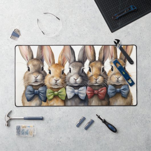 Fancy Bunny Bow Stropdas Waterverf Bureaumat (Werkstation)