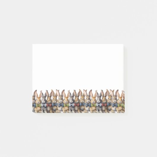 Fancy Bunny Bow Stropdas Waterverf Post-it® Notes (Voorkant)