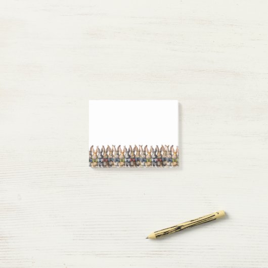 Fancy Bunny Bow Stropdas Waterverf Post-it® Notes (Op bureau)